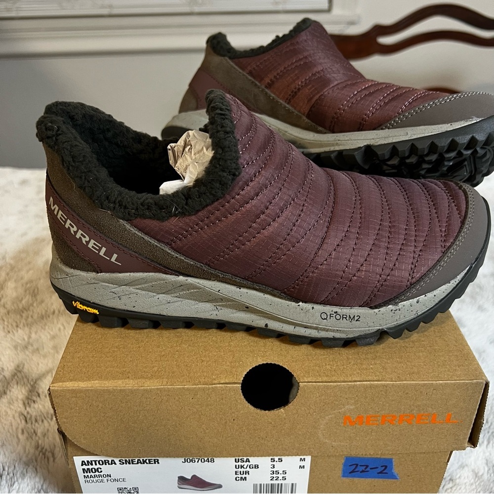 Merrell Women’s Antora Sneaker Moc Maroon Sz 5.5 / 35.5 - Picture 6 of 14